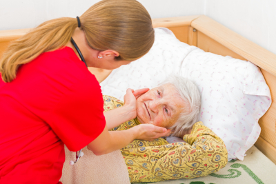 photo of elderly woman with the caregiver